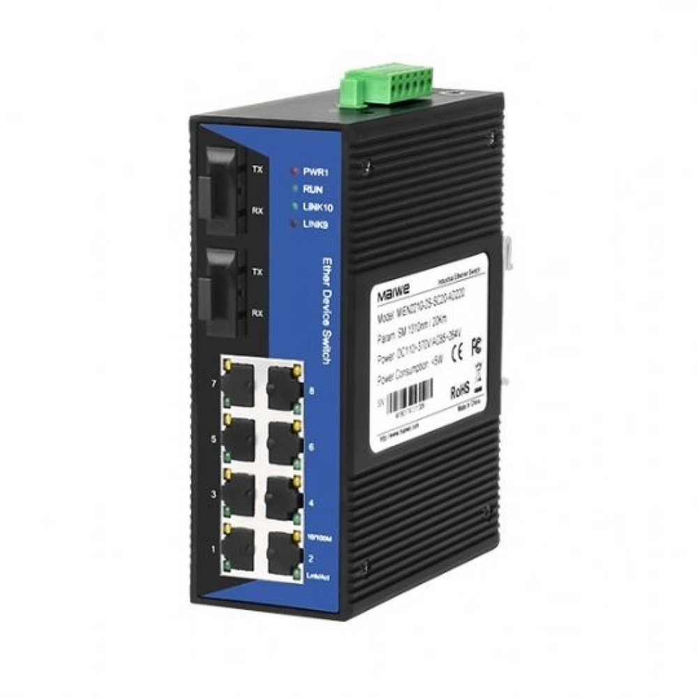 MIEN2210, 10 Port 100M Fiber / RJ45 Layer2 Switch