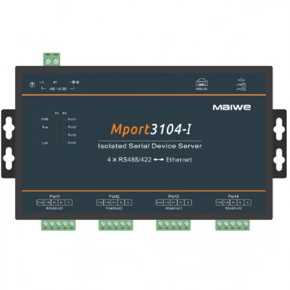 Mport3104-I, 4-port RS485/422 / Ethernet Server & Modbus Gateway (İzolasyonlu )